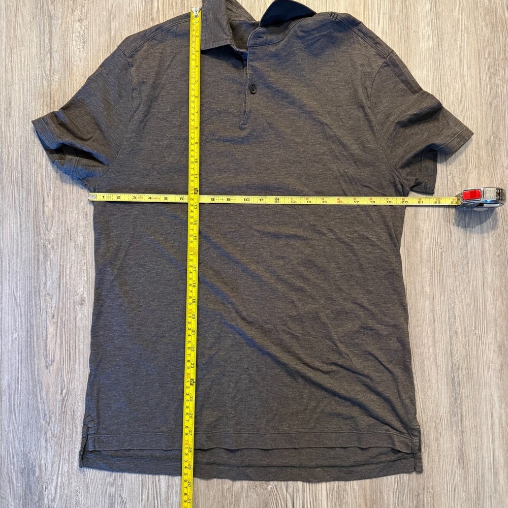 Lululemon Mens Medium Dark Gray Polo Active Shirt - Picture 4 of 4